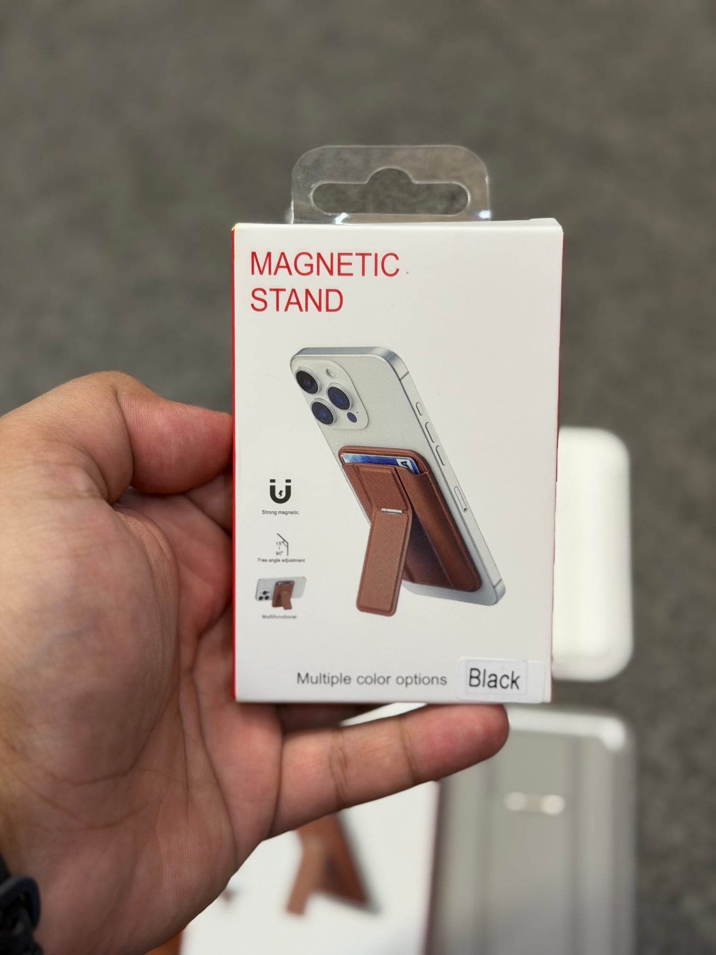 MagSafe Leather Wallet with Kickstand