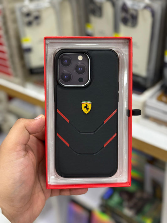 CG mobile Ferrari series black case for iPhone 14/15 pro max