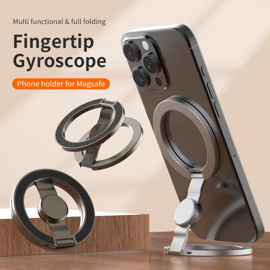 Zinc Alloy MagSafe Fidget Spinner & Phone Grip + 360 Tripod Stand