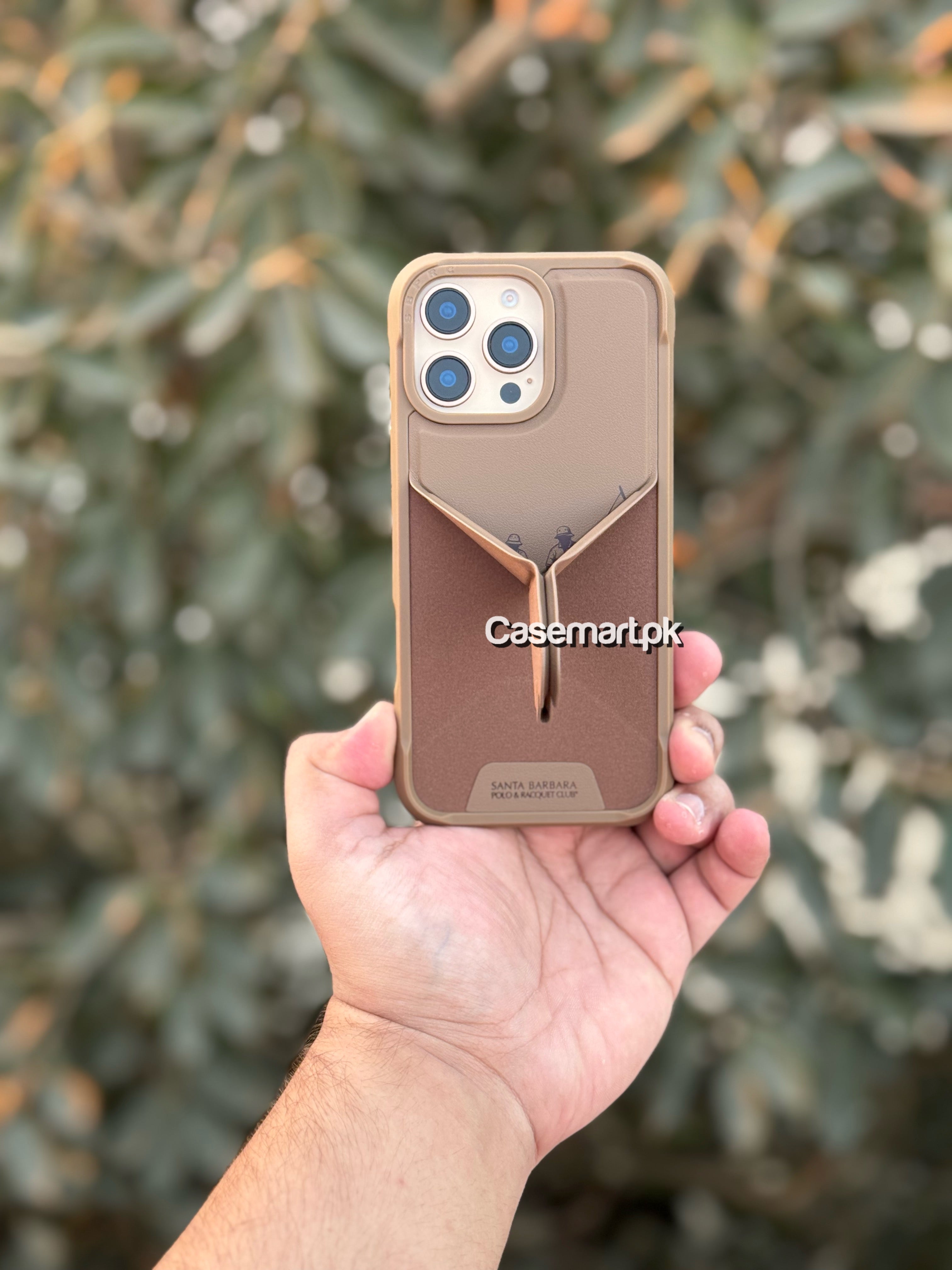 Polo Santa Barbara original marion series stand case in genuine leather for Apple iPhone 16 pro max