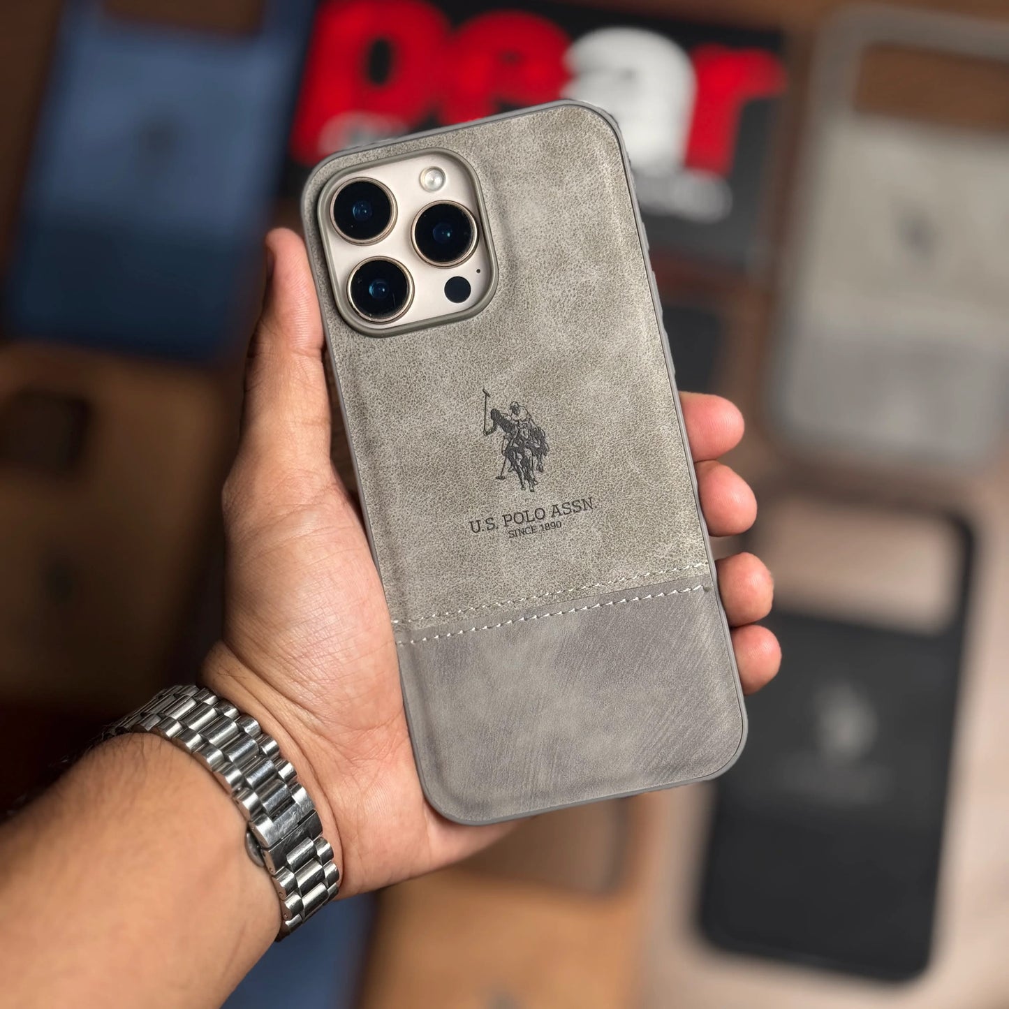 Premium Polo Embroidered Leather Case For Samsung