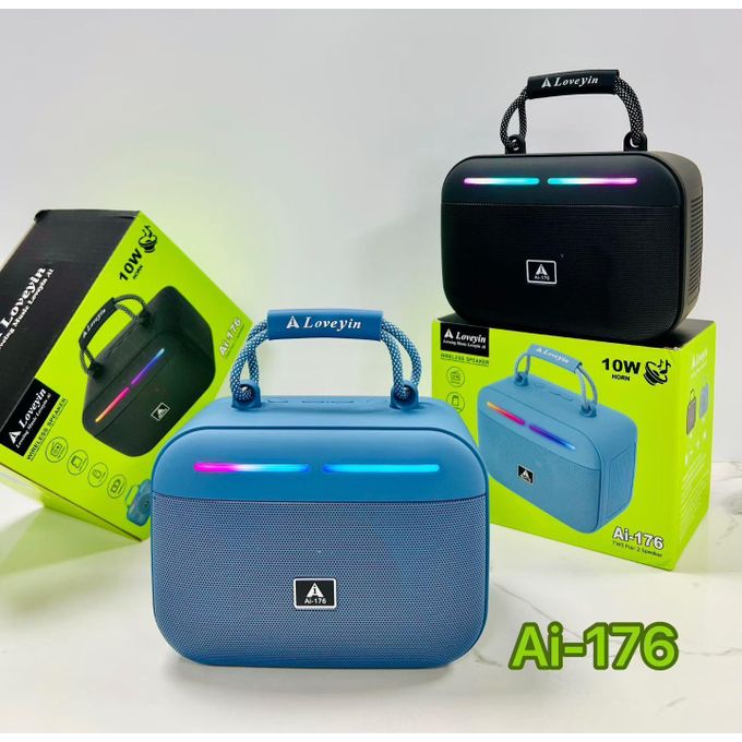 AI-176 Wireless Bluetooth Loud Portable Speaker RGB Party Lights with FM, USB, TF Card & Deep Bass | Best Outdoor Speaker Pakistan