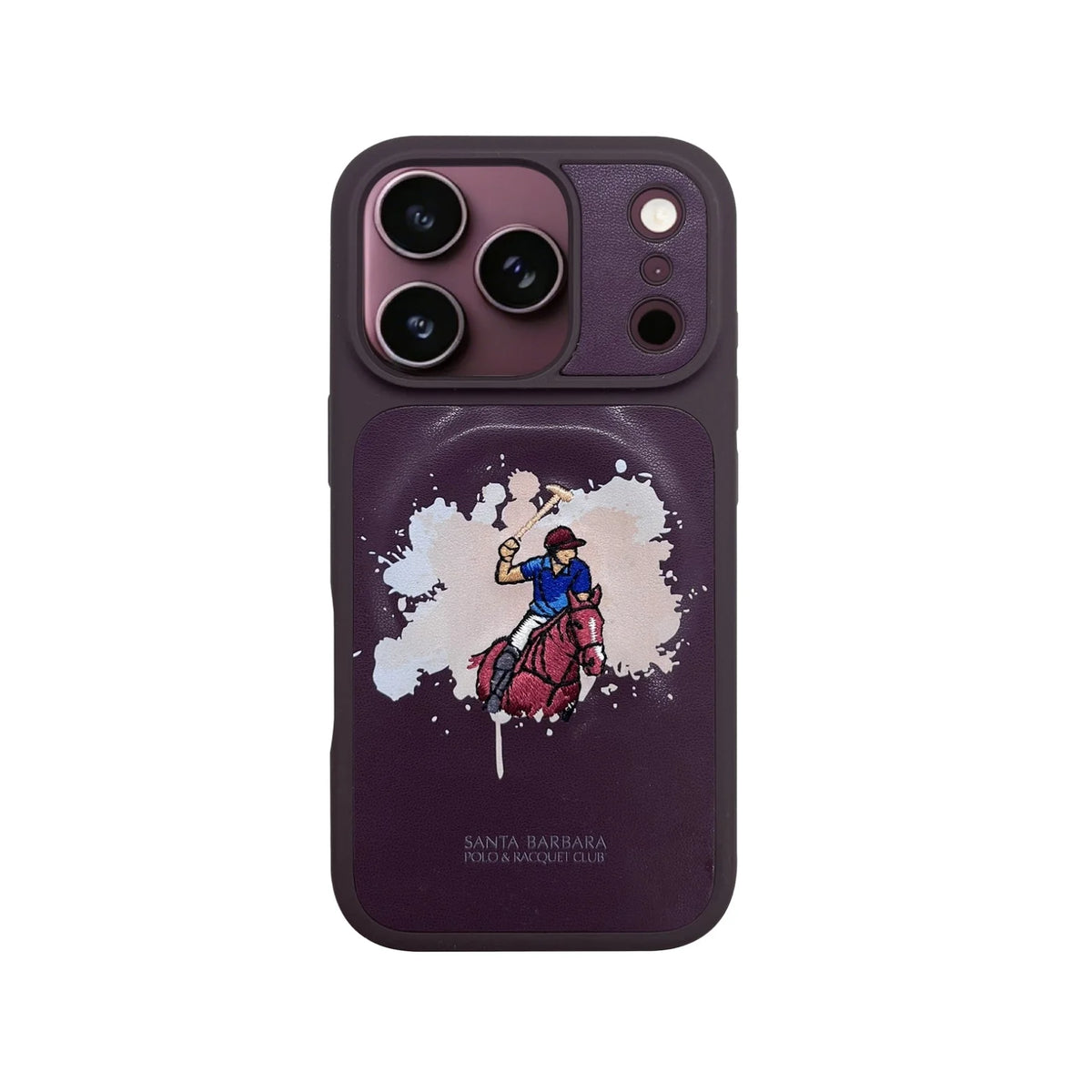 Santa Barbara Polo Icarus Series Premium Embroidered Leather Case for iPhone 18 / 17 Pro Max – Luxury Slim Protective Cover with MagSafe
