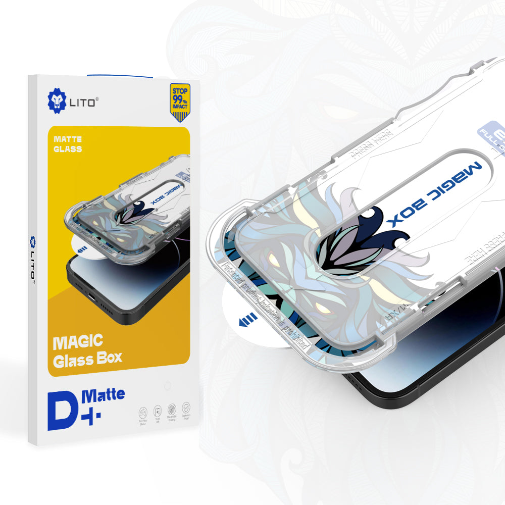 LITO Magic Glass Screen Protector Box With Applying Kit - Clear, Privacy & Matte for Apple iPhone | D+ Tools Series