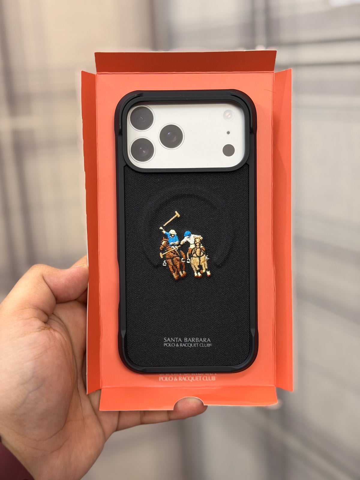 Original Polo Santa Barbara Equus Series with MagSafe - Premium Embroidered Woven Leather Case iPhone 17 / 18 Pro Max