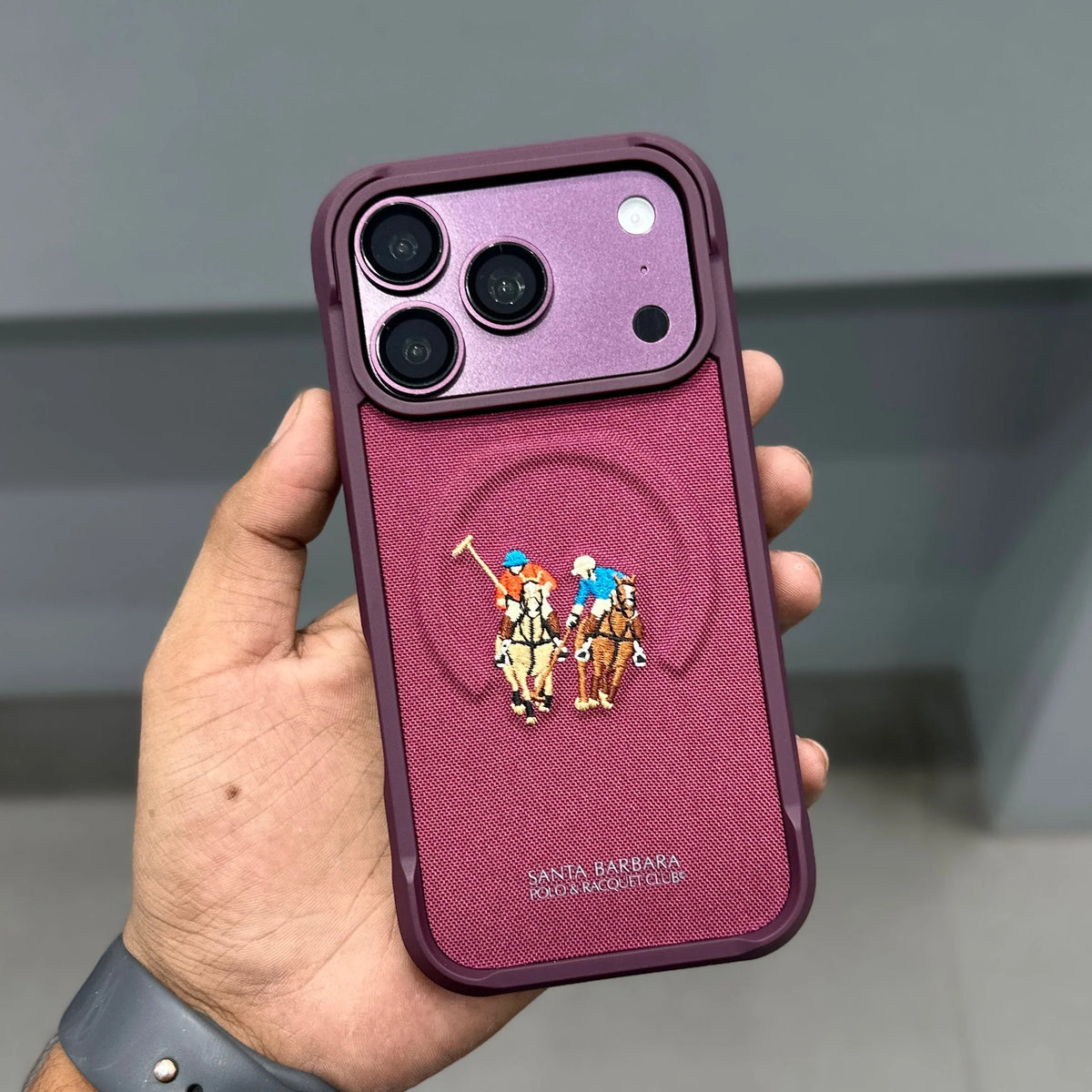 Original Polo Santa Barbara Equus Series with MagSafe - Premium Embroidered Woven Leather Case iPhone 17 / 18 Pro Max