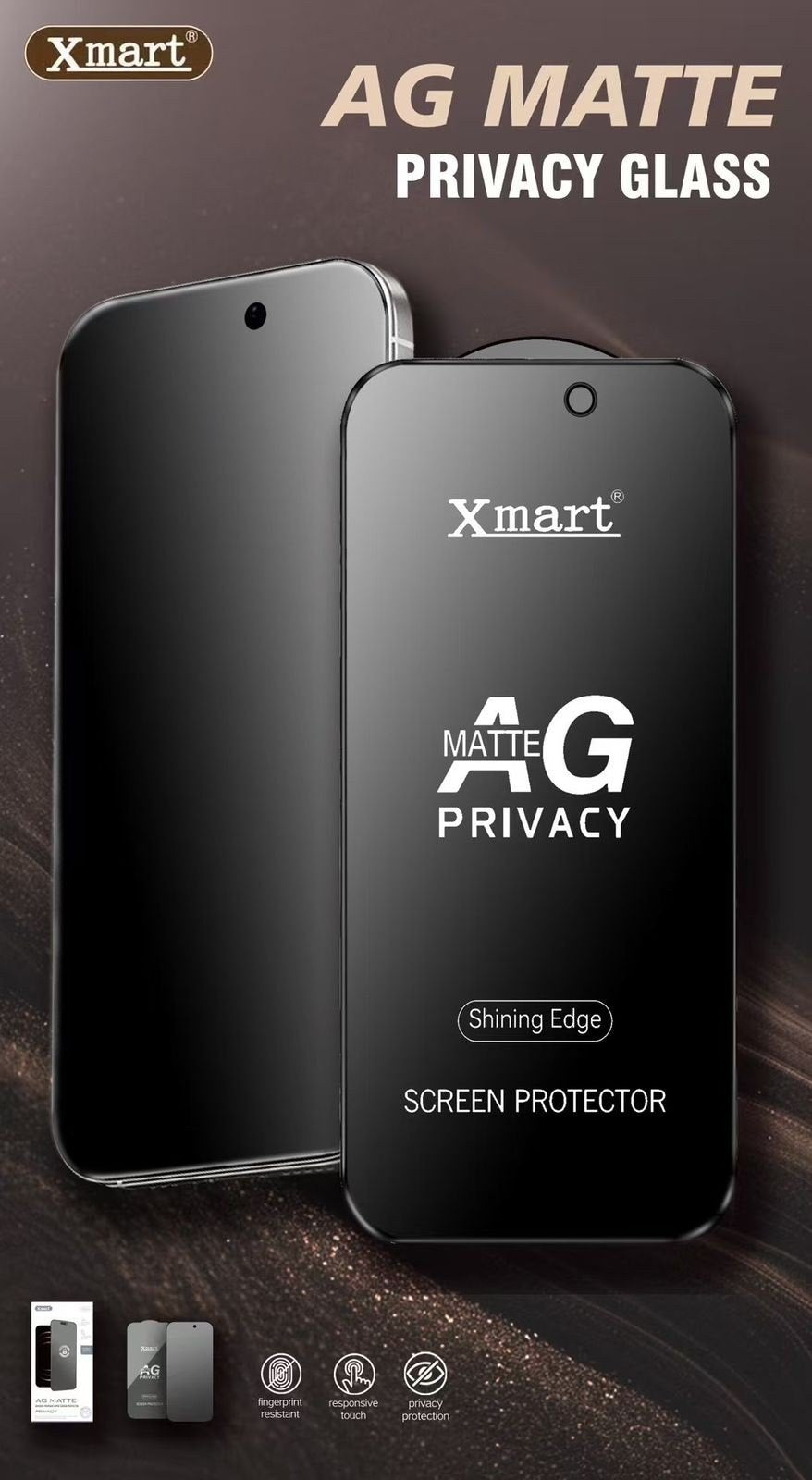 Xmart Branded AG Matte Privacy Glass for 18 Pro Max