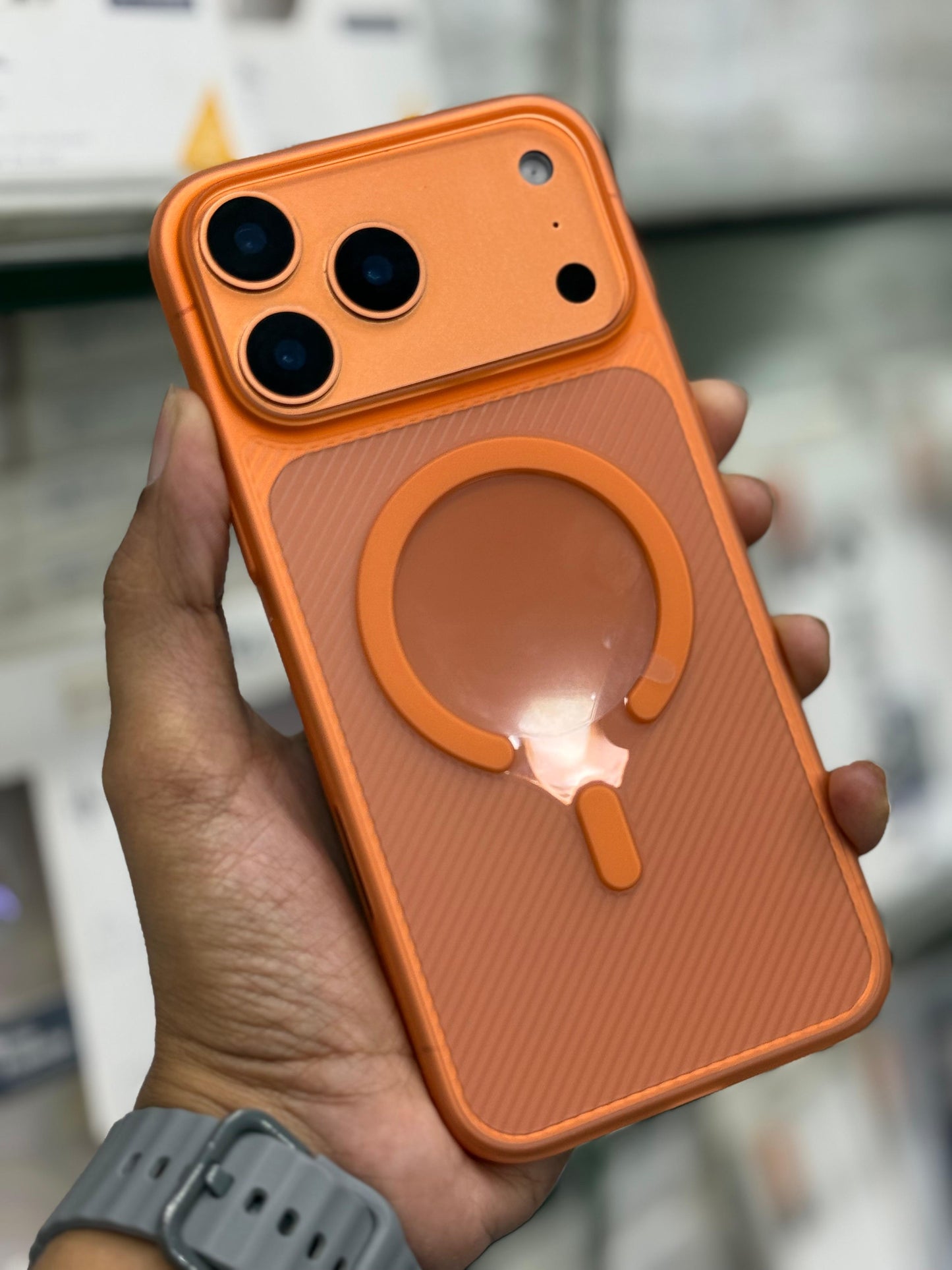 Orange Carbon MagSafe Paper Soft Ultra Thin Case