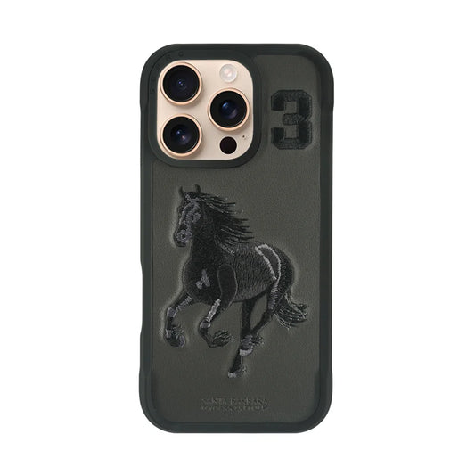 Original Polo Boris Black Santa Barbara 3D Embroidered Leather Case