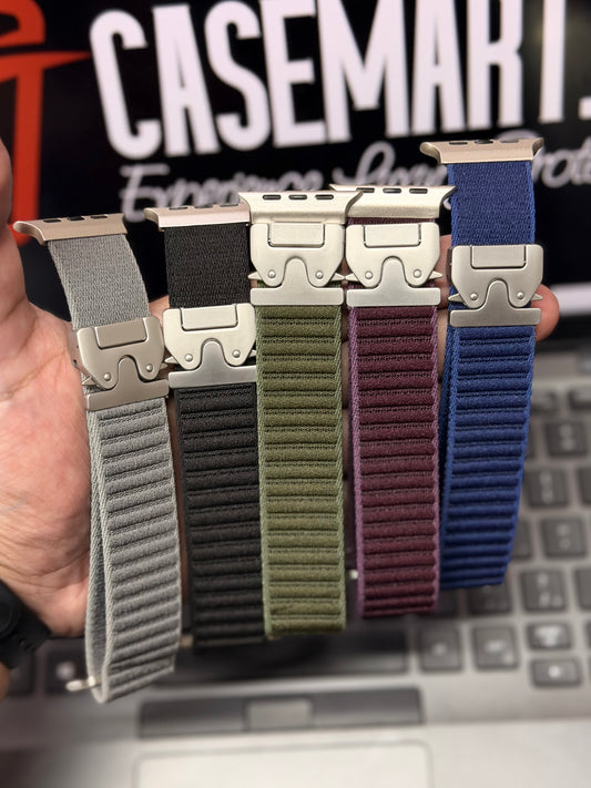 Woven Fabric Comfort Nylon Loop Band with Master Lock - Apple Watch Strap for All Sizes