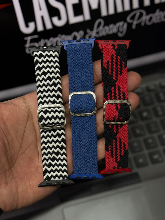 Braided Nylon Solo Loop Band with Adjustable Buckle for Apple Watch 42 to 49 MM