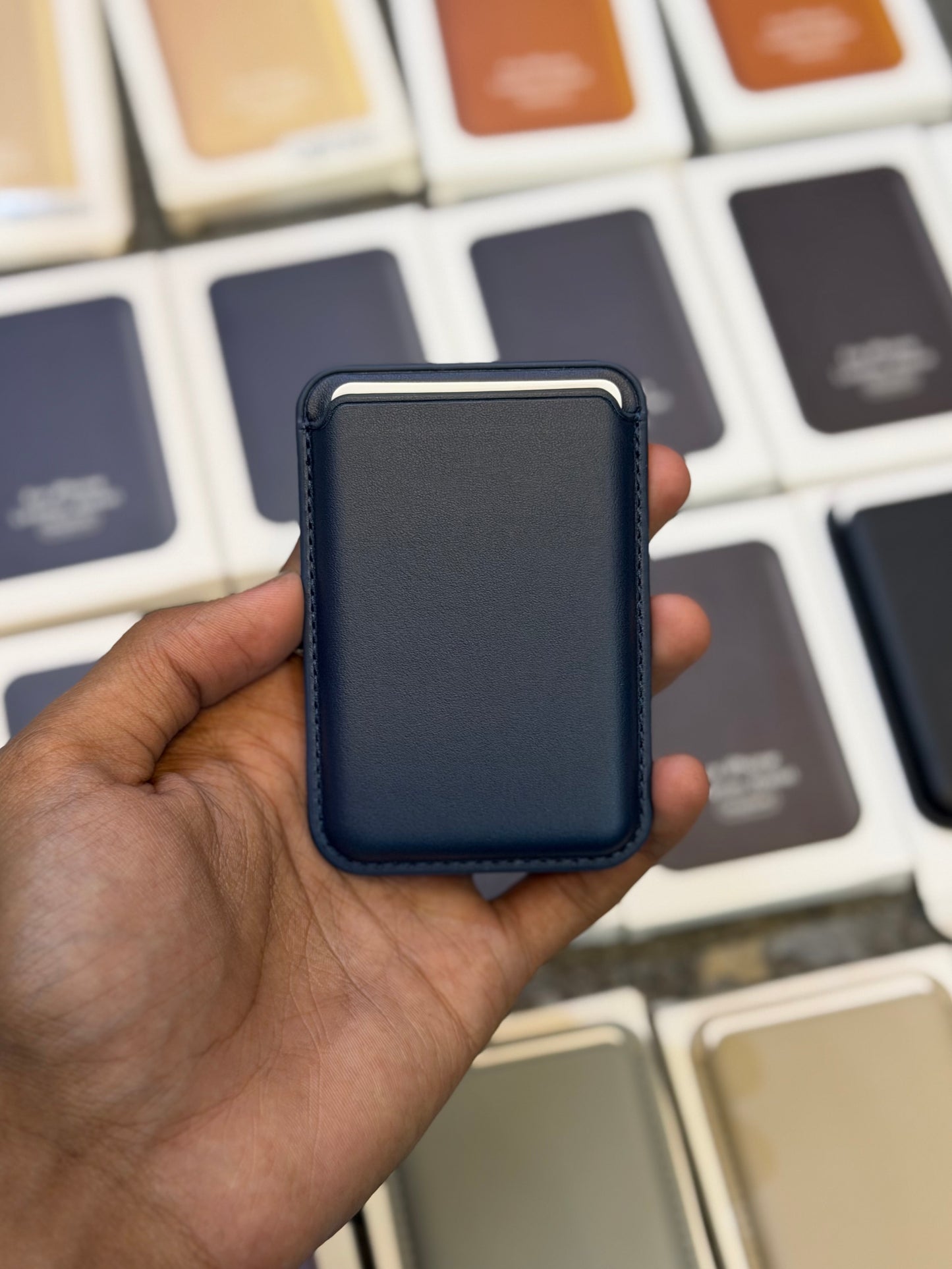 MagSafe Leather Wallet for Mobiles - Magnetic Card Holder