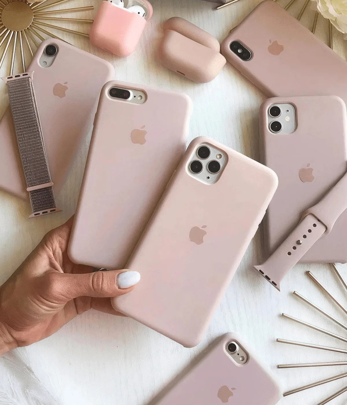Apple Official Silicone Case Sand Pink