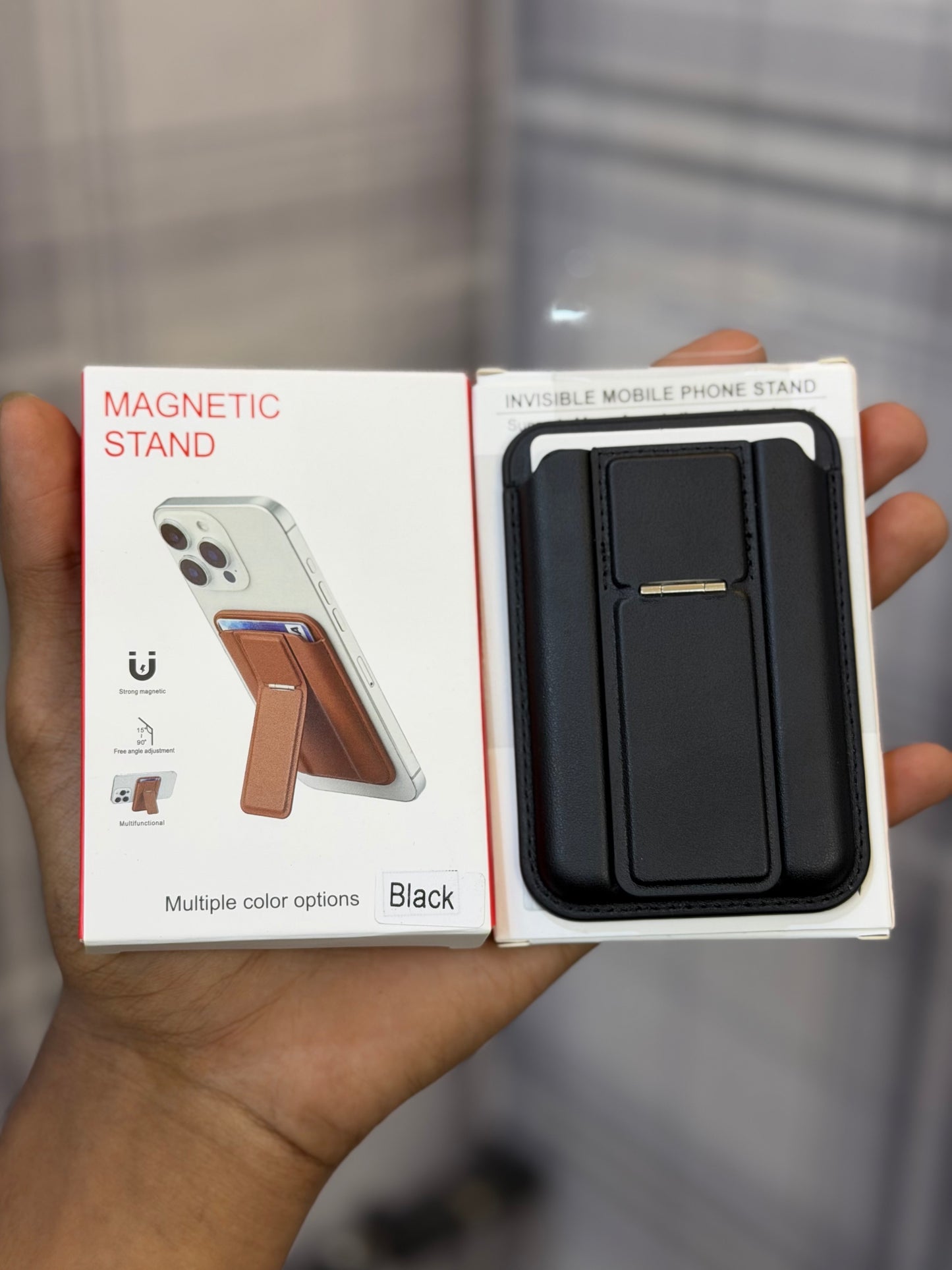MagSafe Leather Wallet with Kickstand