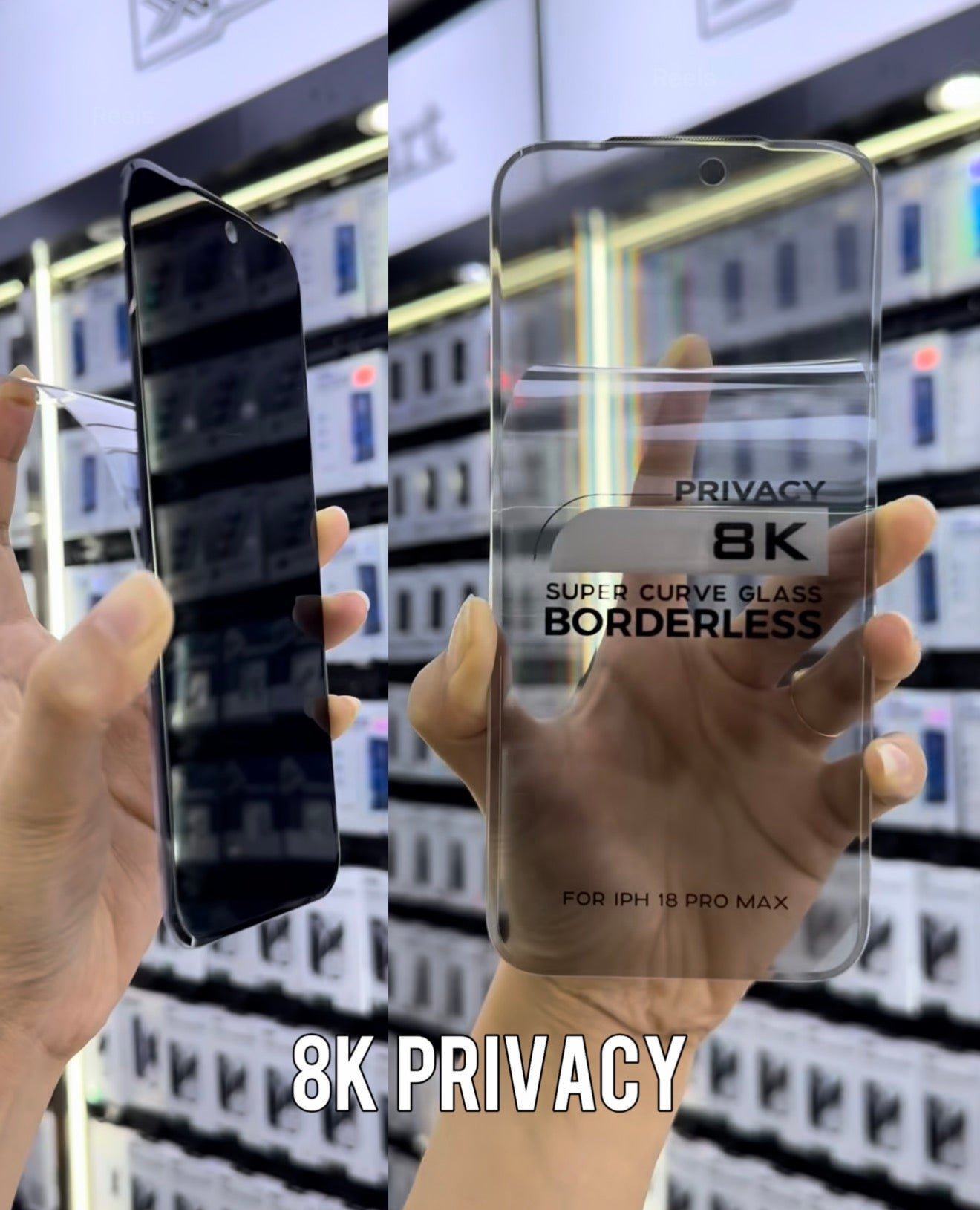 XMART 8K Borderless Super Curved Diamond Glass - Clear & Privacy for iPhone
