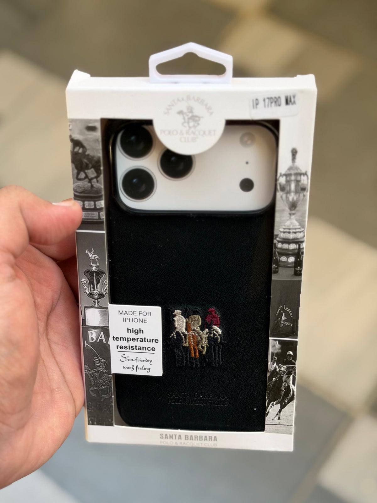 Premium Embroidered Polo Leather Justin Case with Fabric inside for iPhone