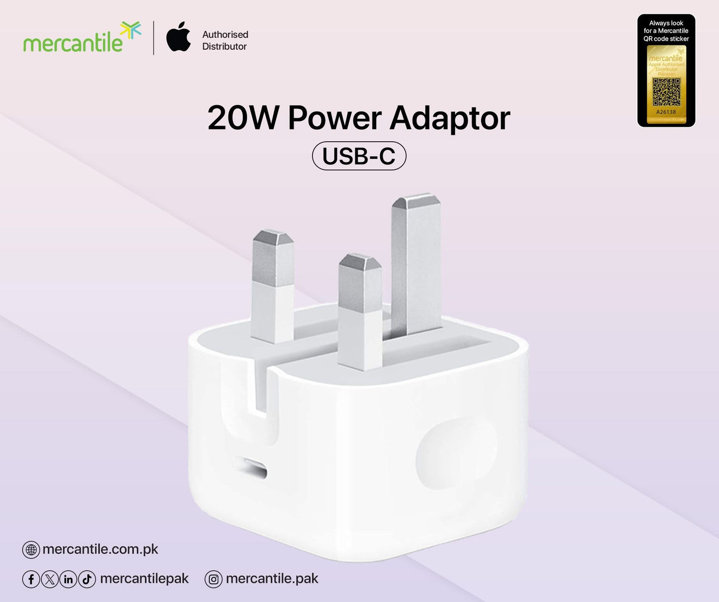 Apple Store Original 20W Power Adapter With 1 Year Warranty