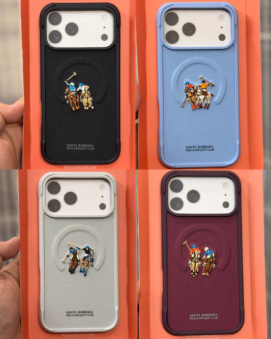 Original Polo Santa Barbara Equus Series with MagSafe - Premium Embroidered Woven Leather Case iPhone 17 / 18 Pro Max