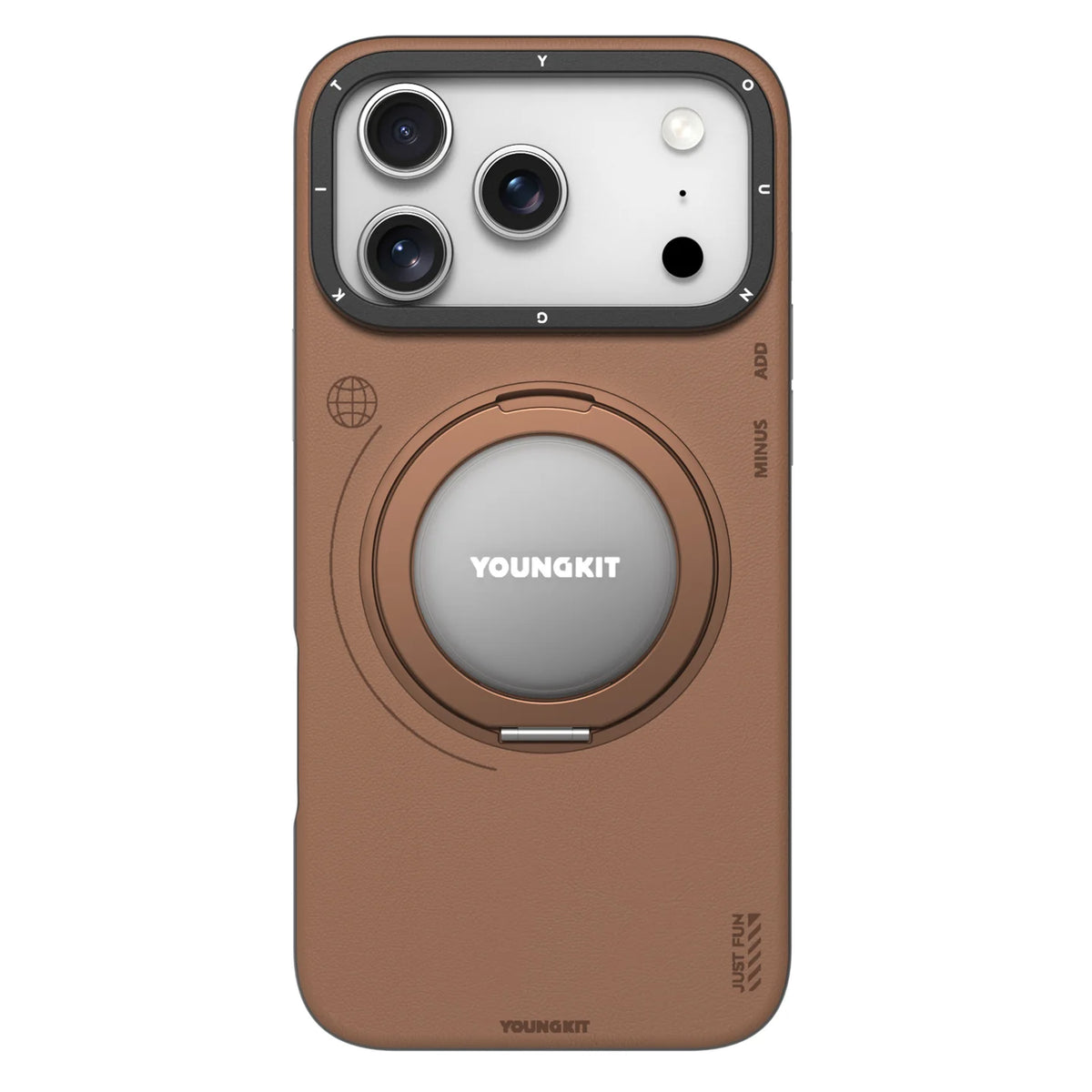 YoungKit Leather 360° Rotation Stand MagSafe Case for iPhone 18 / 17 Pro Max