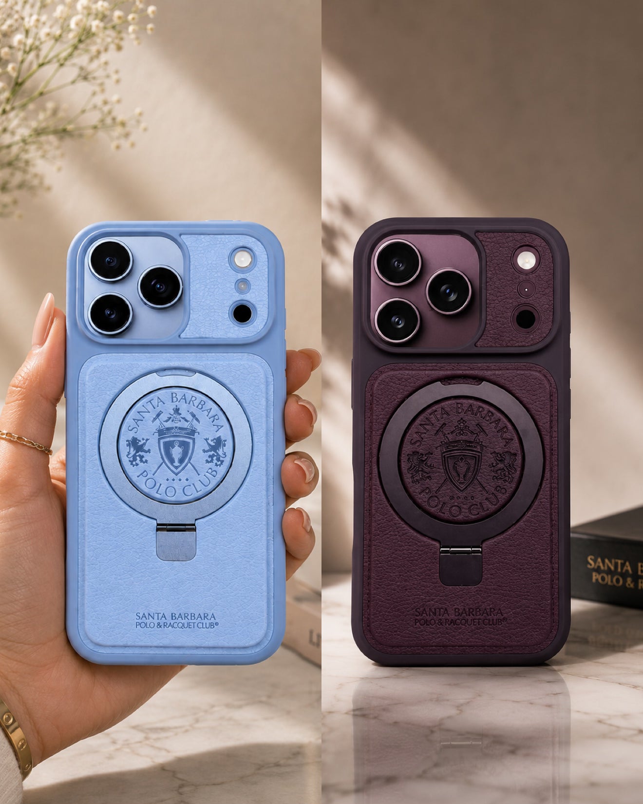 Polo Primo MagSafe Stand Leather Case for iPhone 18 / 17 Pro Max  – Original Santa Barbara Shockproof Slim Magnetic Kickstand Cover Pakistan