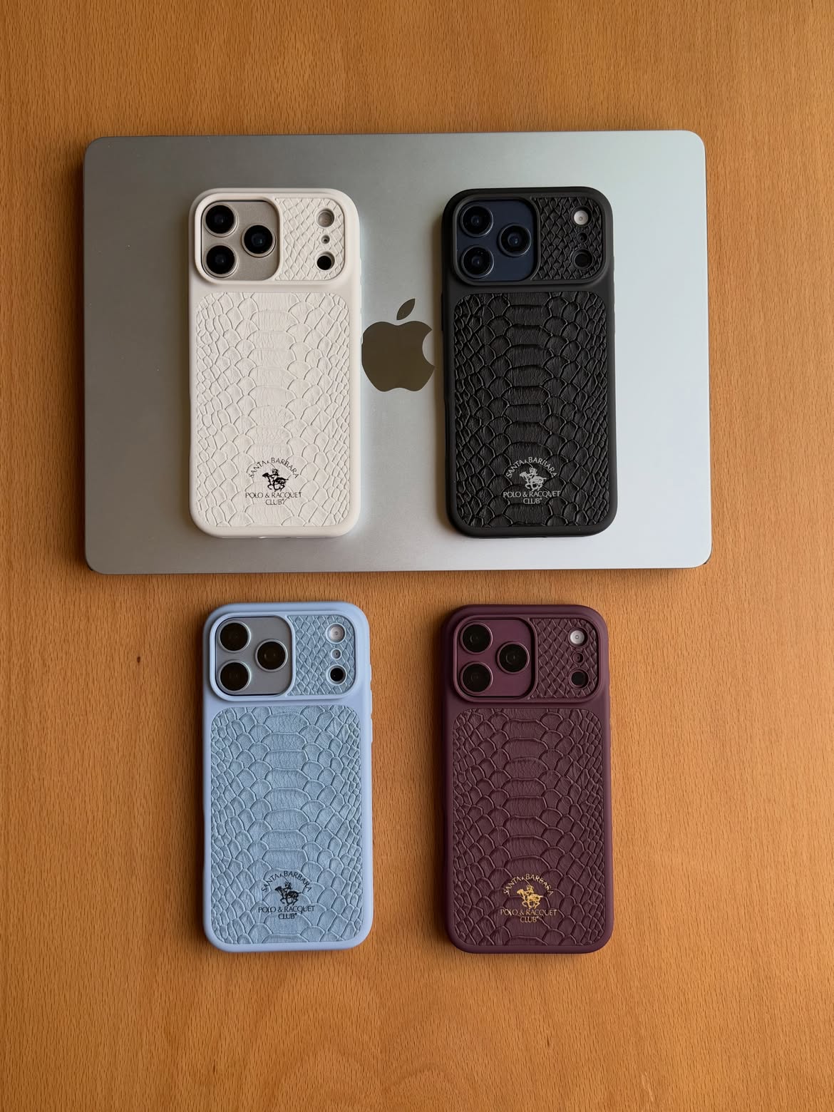 Santa Barbara Polo Knight Series Premium Leather Case for iPhone 18 / 17 Pro Max – Luxury Slim Snake Pattern Case