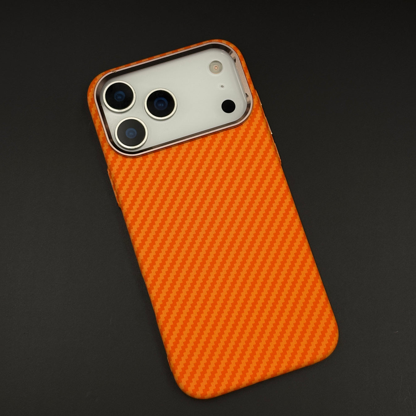 ORANGE WAVE CARBON FIBRE KEVLAR CASE