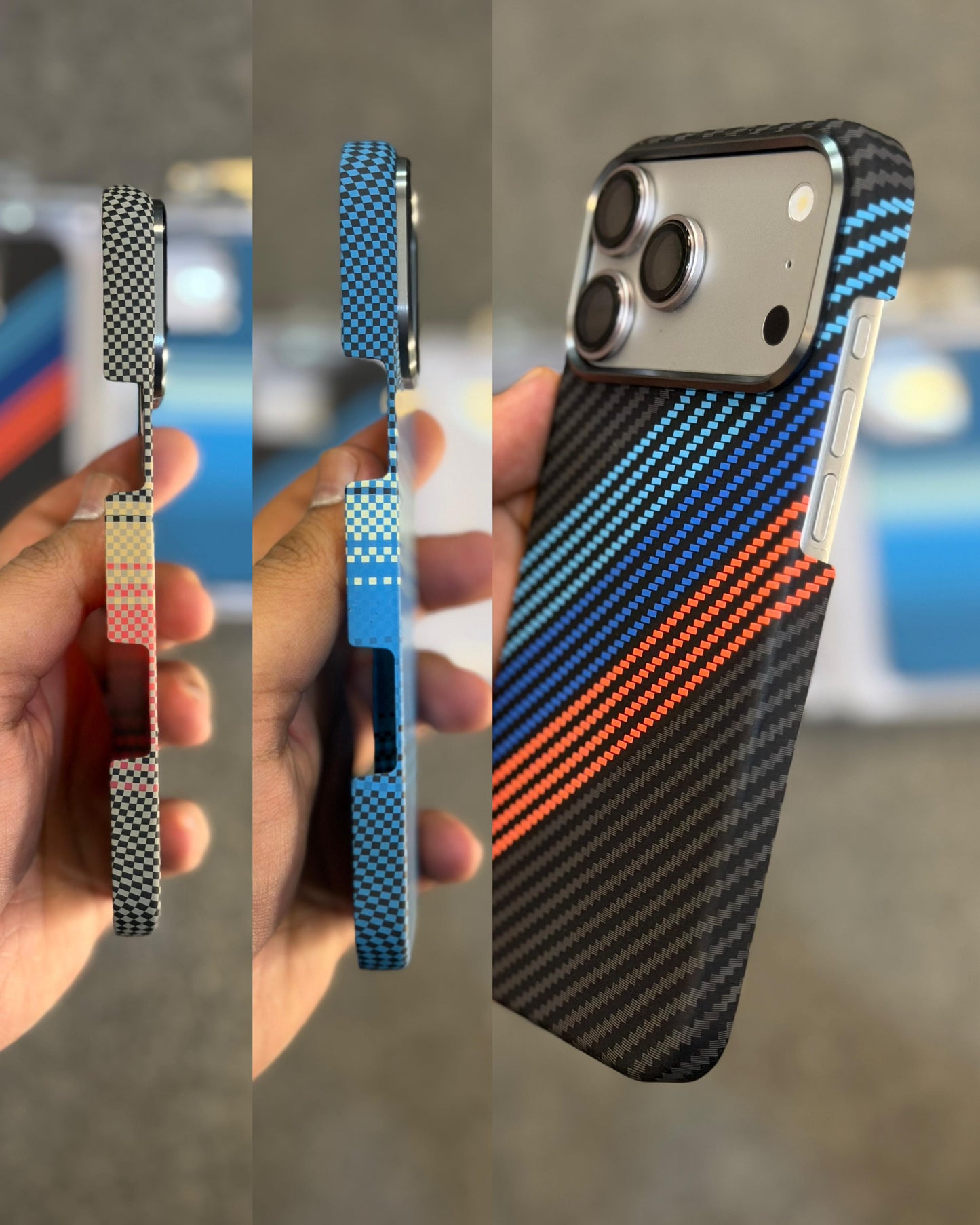 Side Cut Real Carbon Fibre Kevlar Cases with MagSafe