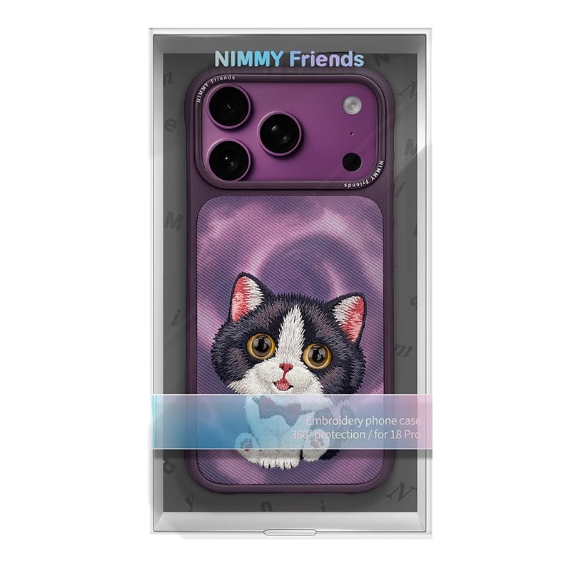 NIMMY Gentle Pets Series 3D Embroidered Case 18 Pro Max - Leather Phone Case