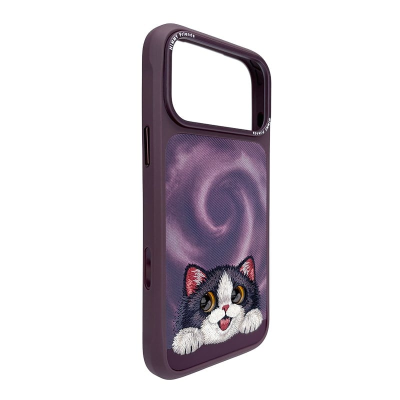 NIMMY Cute Big Eyes Series MagSafe Case 18 Pro Max - 3D Embroidered Leather Magnetic Phone Cover