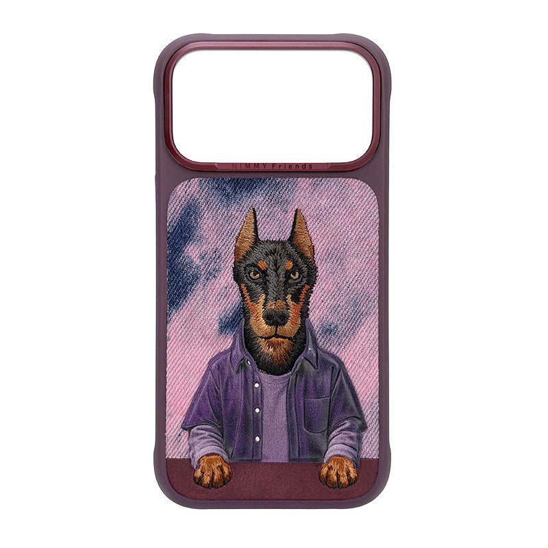 NIMMY Premium 3D Embroidered Leather Case for 18 Pro Max