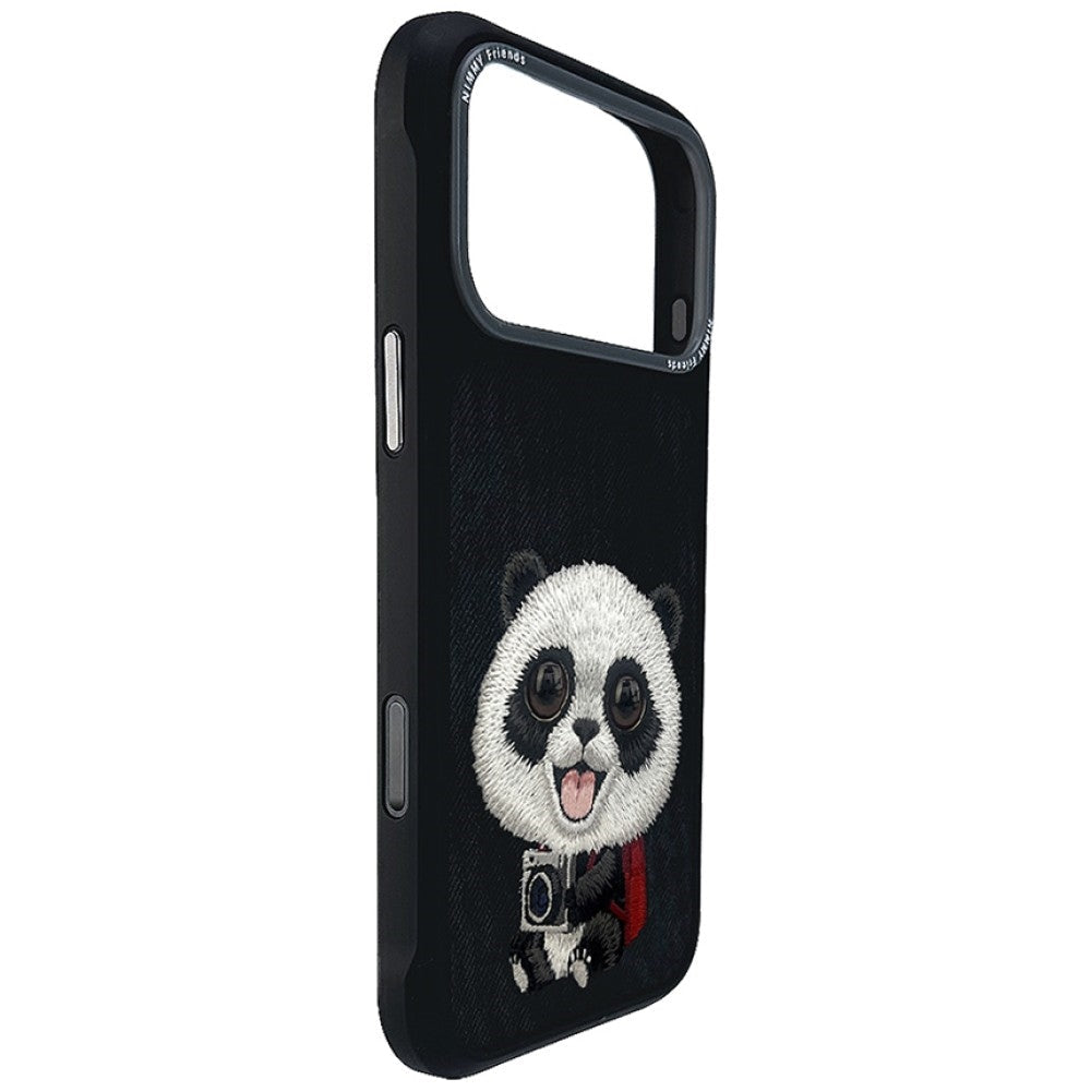 NIMMY Cute Big Eyes Series MagSafe Case 18 Pro Max - 3D Embroidered Leather Magnetic Phone Cover