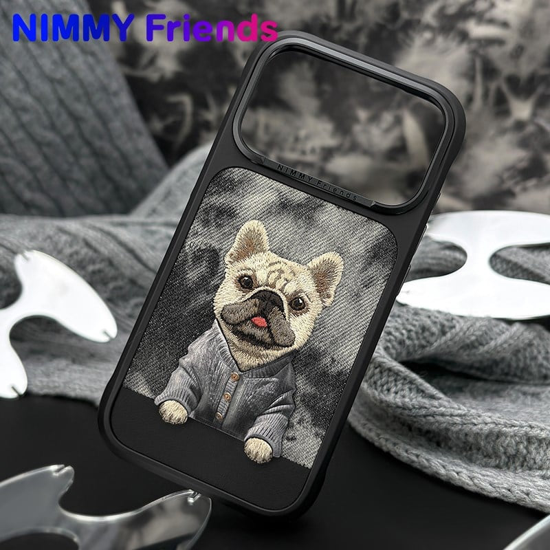 NIMMY Gentle Pets Series 3D Embroidered Case 18 Pro Max - Leather Phone Case