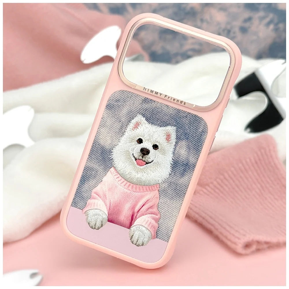 NIMMY Gentle Pets Series 3D Embroidered Case 18 Pro Max - Leather Phone Case