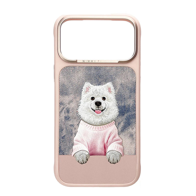 NIMMY Gentle Pets Series 3D Embroidered Case 18 Pro Max - Leather Phone Case