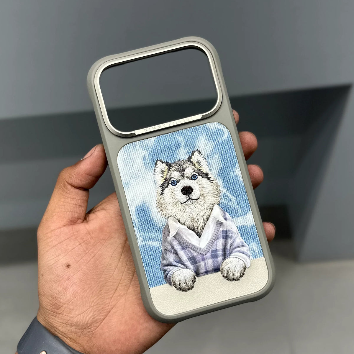 NIMMY Gentle Pets Series 3D Embroidered Case 18 Pro Max - Leather Phone Case