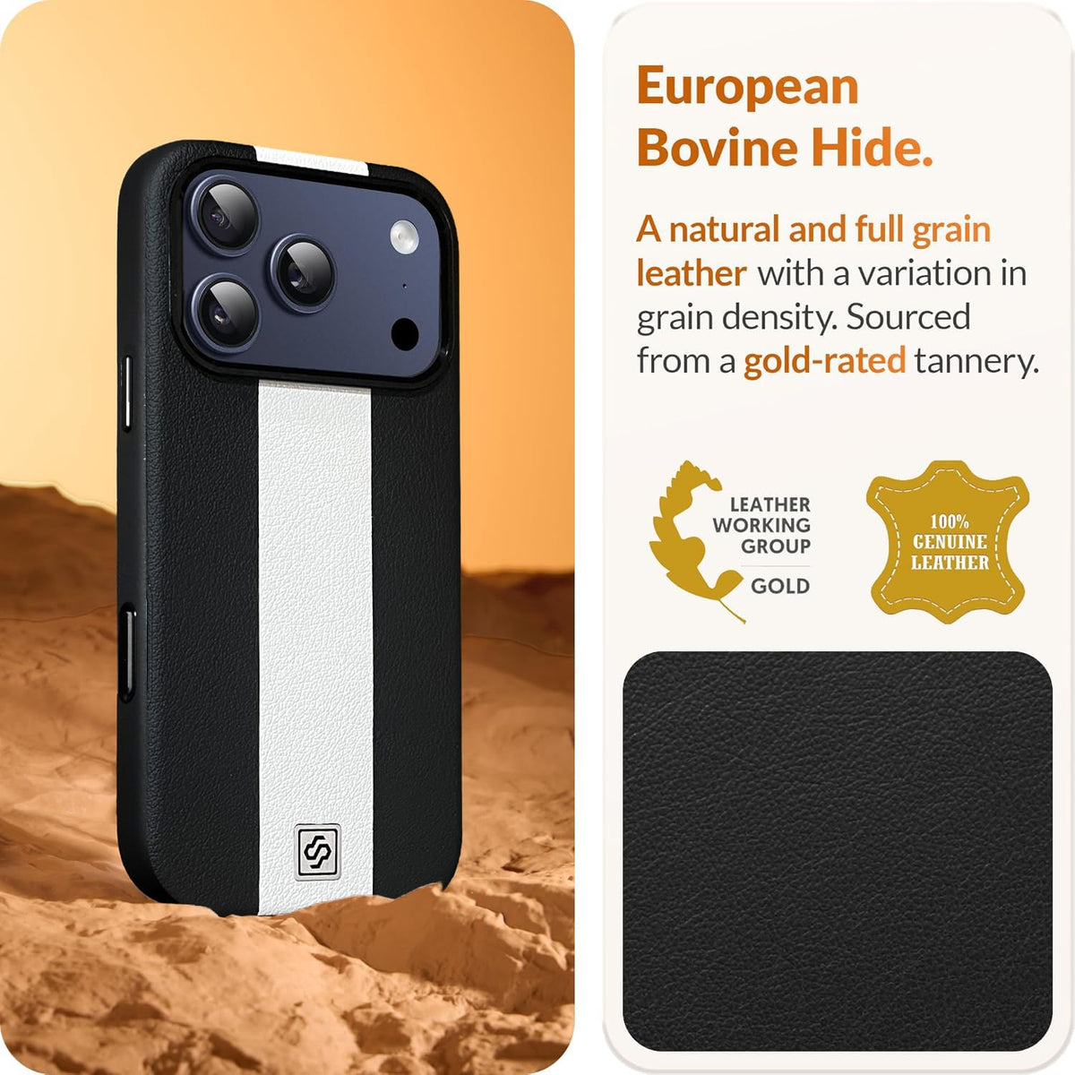 PULOKA Dual-Tone Premium MagSafe Leather Case with Built in Magnet