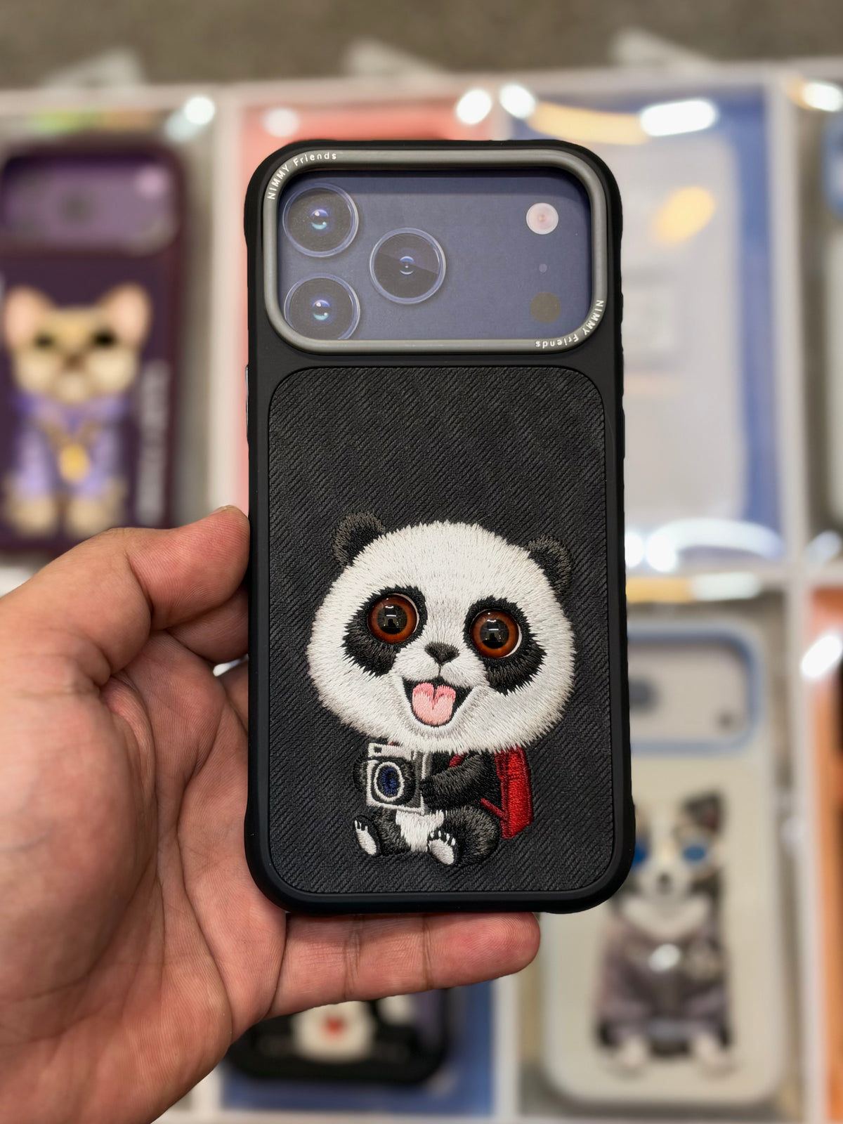 NIMMY Premium 3D Embroidered Leather Case for 18 Pro Max