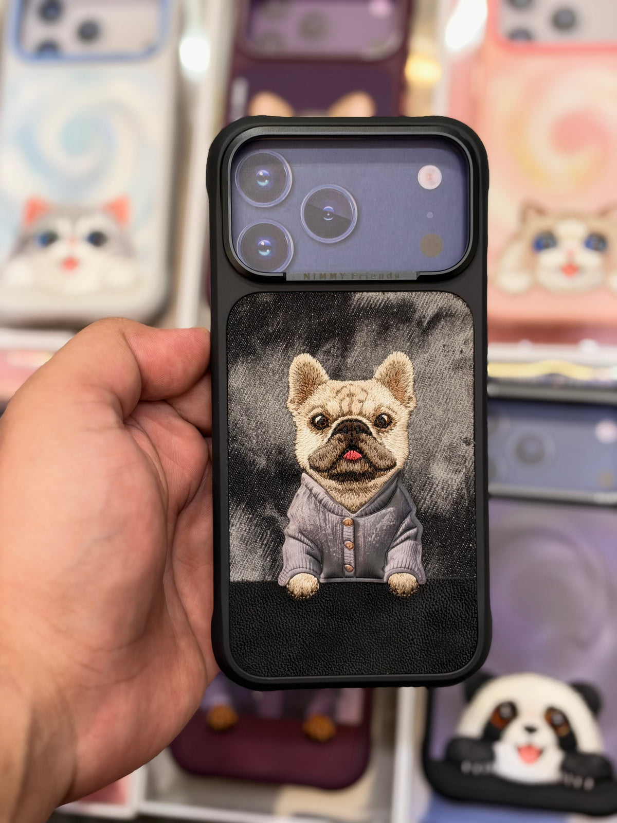 NIMMY Gentle Pets Series 3D Embroidered Case 18 Pro Max - Leather Phone Case