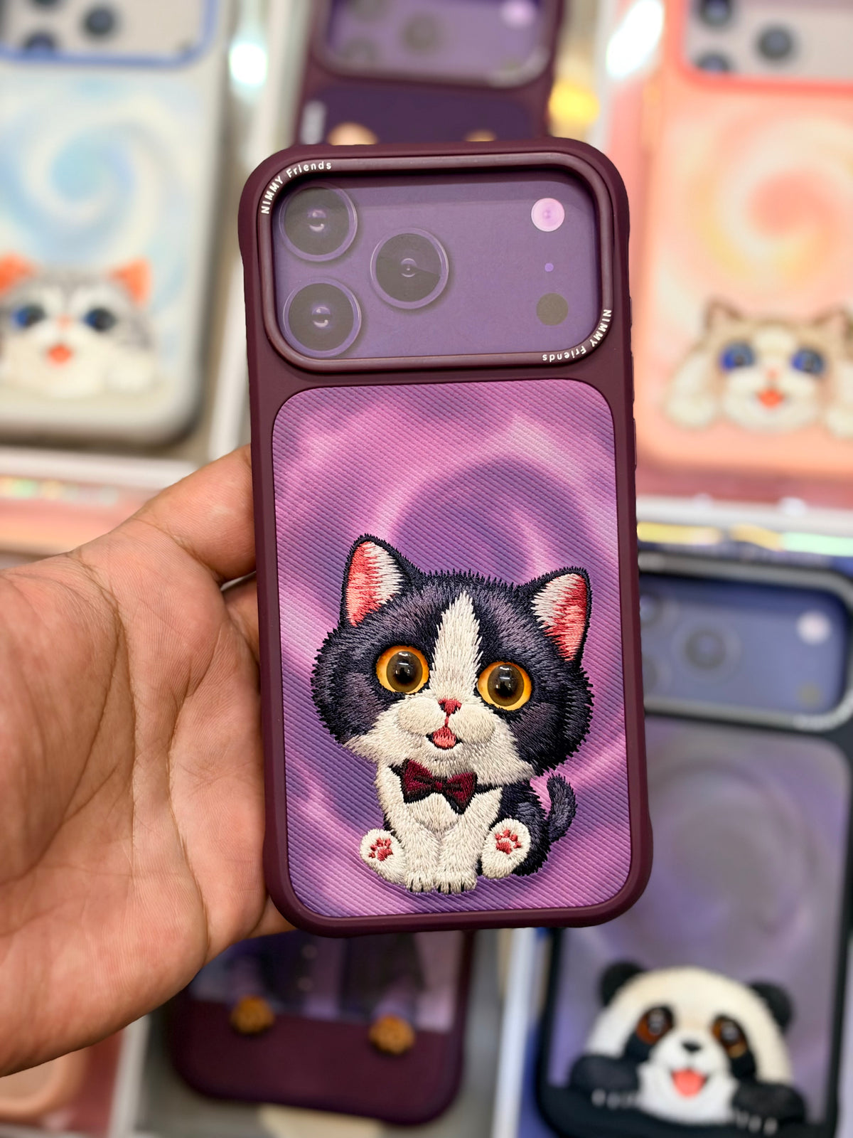 NIMMY Gentle Pets Series 3D Embroidered Case 18 Pro Max - Leather Phone Case