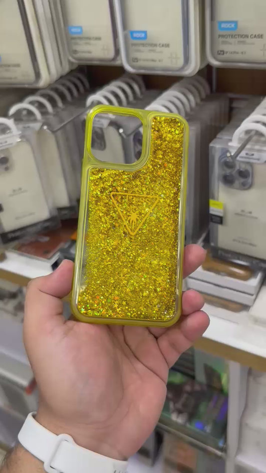 CG mobile guess series liquid sand case gold for iPhone 14/15 pro max