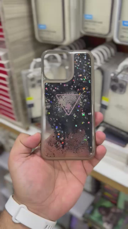 CG mobile guess series case liquid sand black for iPhone 14/15 pro max