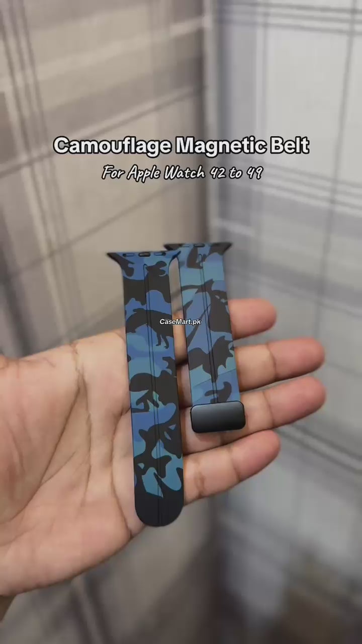 Camouflage Apple Watch strap Universal Size with metal buckle silicone