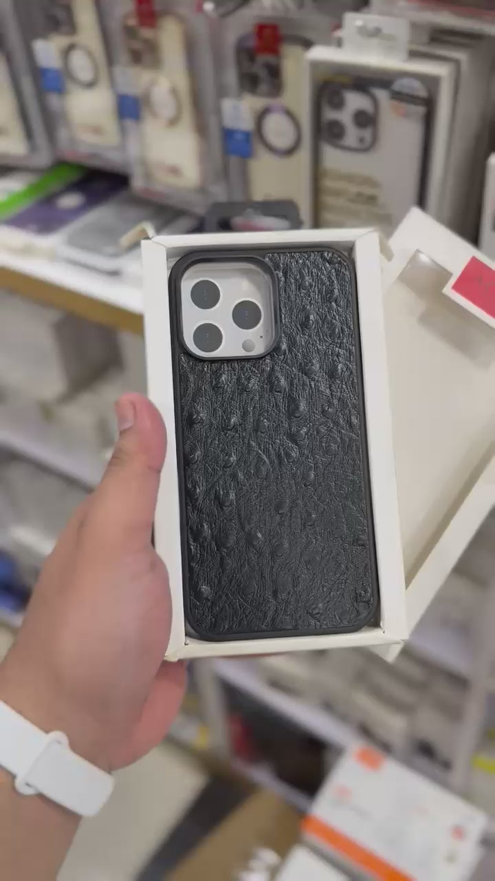 CG mobile crocodile leather series black case for iPhone 14/15 pro max
