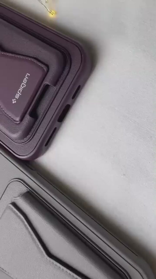 Spigen Holder wallet Case Leather for iPhone and Samsung models