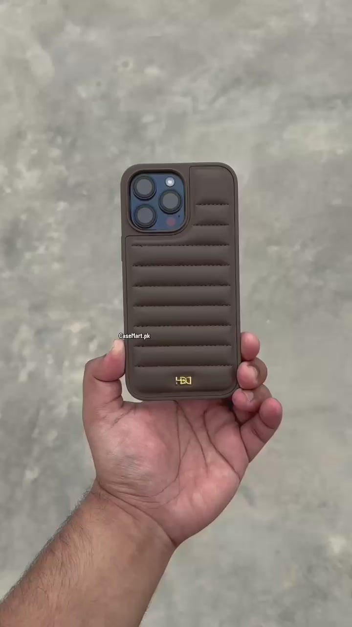 HDD Original leather puffer case natural titanium