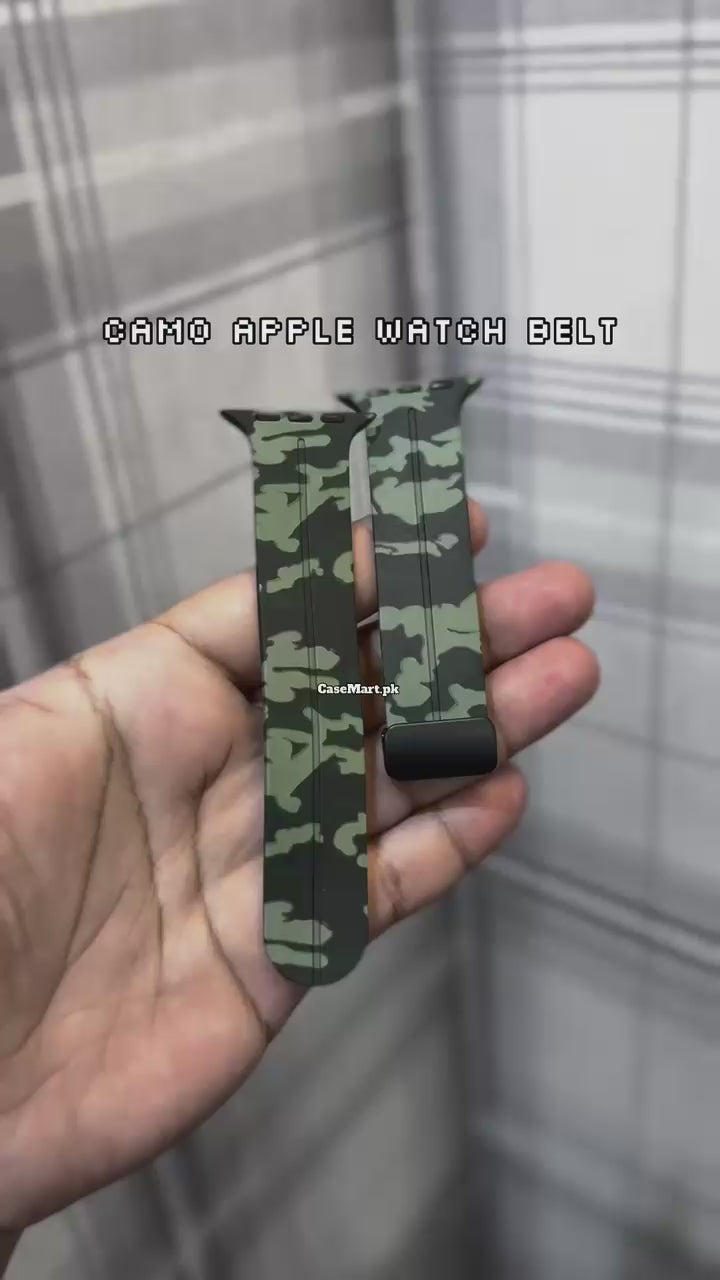 Camouflage Apple Watch strap Universal Size with metal buckle silicone